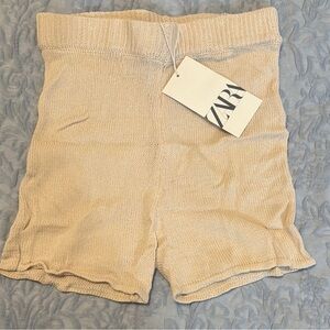Zara Women's Cream Knit Shorts